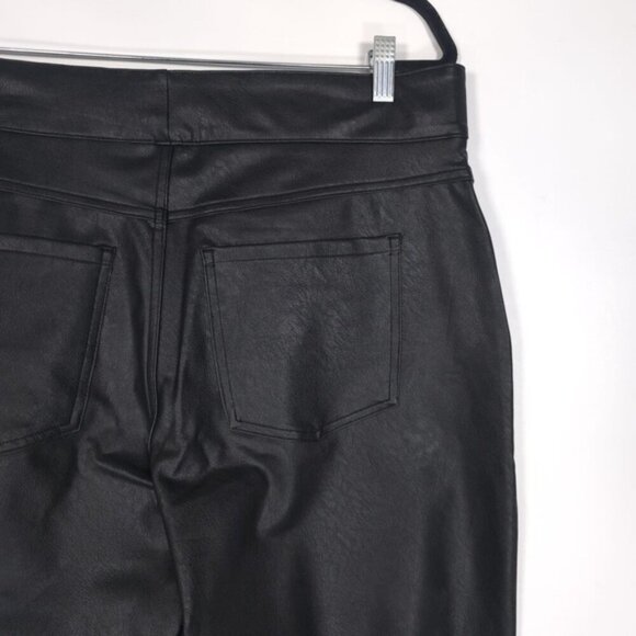 NWT SPANX II Slim Straight Faux Leather Pant Luxe Black 20528Q Women's 1X PETITE - Picture 11 of 14